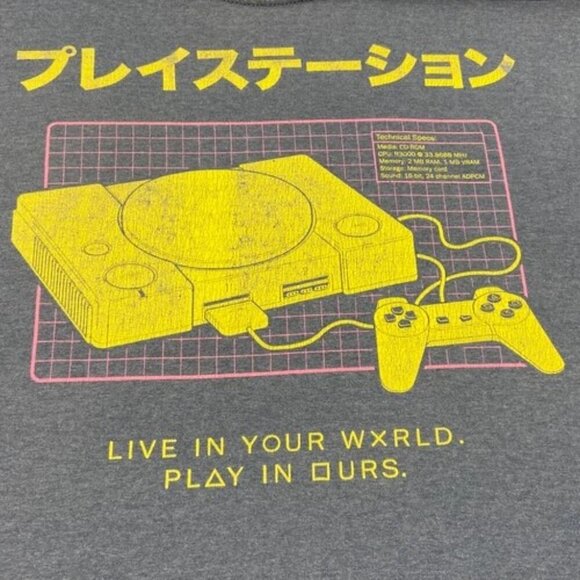 Playstation Shirt Men's 2X Graphic PS Logo Tee Japan 90's Short Sleeve Crewneck - Picture 5 of 6